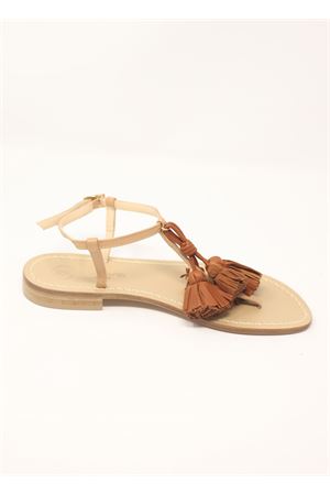 sandali donna con nappine cuoio Da Costanzo | NAPPINEGRVACCHETTANATCUOIO